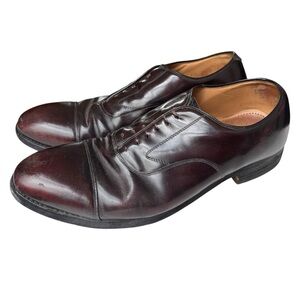 Johnston & Murphy Cap Toe Lace Up Oxford Shoes Burgundy Leather Men’s Size 10.5